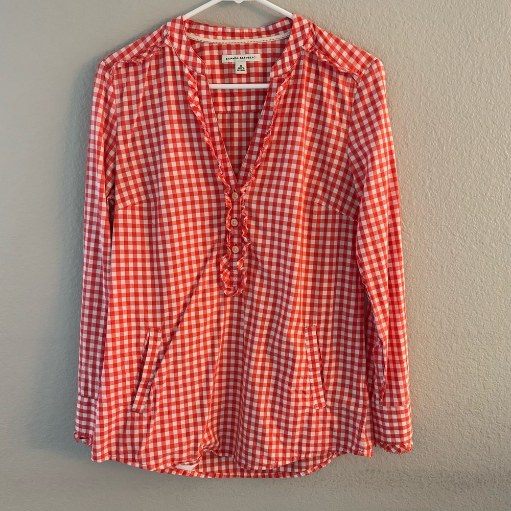 Banana Republic Orange Gingham Tunic
